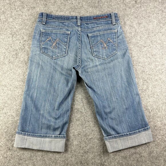 Vintage Vigoss Capri Jeans Womens 30 Light Wash Cuffed Everyday Stretch Denim - Picture 5 of 14